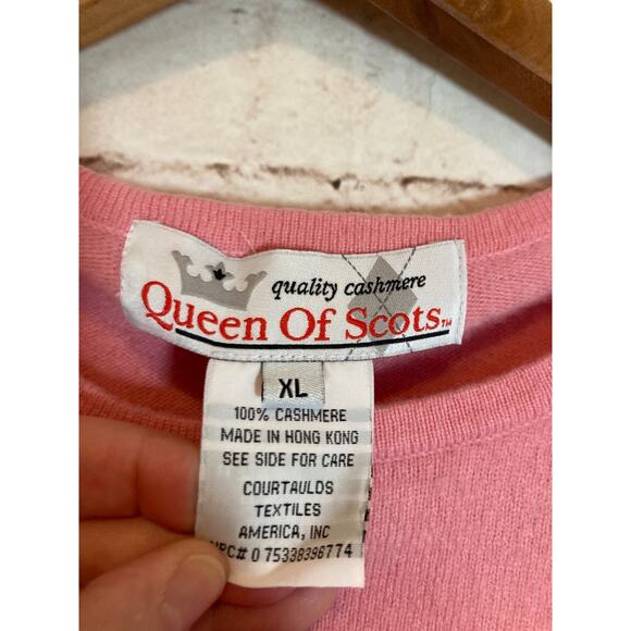 Queen of Scots Cashmere Sweater Womens XL Powder Pink Lightweight Pullover - Picture 2 of 11